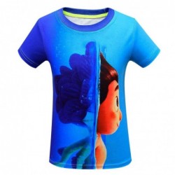 Size is 2T-3T(100cm) Luca Alberto Print Short Sleeve T-Shirt For Kids Boys Summer Top Outfits Blue 2T-10T
