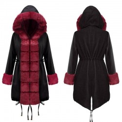 Size is S Faux Fur Jacket Warmest Camo Fleece Winter Coat Hooded Jacket For Women