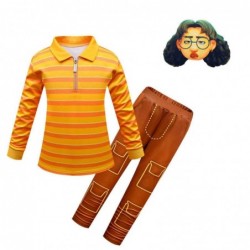 Size is 2T-3T(100cm) Kid Cosplay Turning Red Friend Long Sleeve 2 Pieces Costumes With Head Mask For Halloween