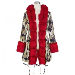 Size is S Hooded Camo Jacket Parka Outwear Warm Fleece Winter Coat For Women