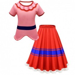 Size is 2T-3T(100cm) Kid Cosplay Encanto 3 Kids Short Sleeve Long Skirt 2 Pieces Costumes For Halloween