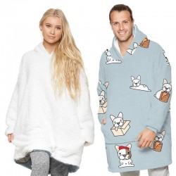 Size is Adult-OneSize Oversized Family Blanket Hoodie Sweatshirt For Kids Dog