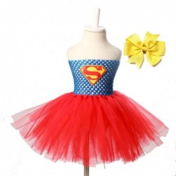 Size is 6-18M Cosplay Superman Soft Tutu Dress Costumes 1st Birthday Party For Toddler Girls Birthday Outfits