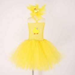 Size is S(2-3T) Cosplay Yellow chicken tutu Ballet Dress Costumes With Headband For Girls Halloween