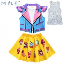 Size is 2T-3T(100cm) For Girls Cos jojo siwa Top And Short Skirt Set Summer T-Shirt Casual Outfits 3 sets