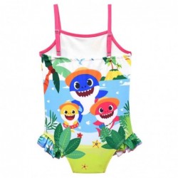 Size is 2T-3T(100cm) For Little Girls Baby Shark Shoulder strap Swimsuits 1 Piece triangle Bottom Beach Swimwear