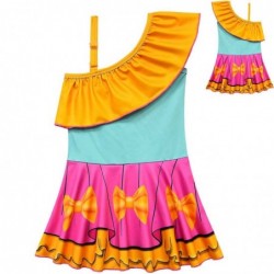 Size is 2T-3T(100cm) For Girls Ruffle One Shoulder 1 pieces Lol Surprise Doll orange Sleeveless Swimsuits 2T-12T