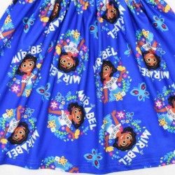 Size is 2T-3T(100cm) For Girls Summer Casual Outfits Dress Encanto Mirabel Print Flutter Sleeve A Line Blue Dress