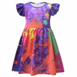Size is 2T-3T(100cm) Encanto Mirabel Print Flutter Sleeve Summer Dress For Girls A Line Outfits Dress