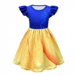 Size is 2T-3T(100cm) Snow White Princess Flutter Sleeve A Line Dress For Girls Summer Birthday Outfits Dress
