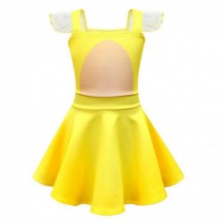Size is 2T-3T(100cm) Cosplay Flying Squirrel yellow Sonic the Hedgehog Summer Dresses For Girls Flutter Sleeve Square Neck