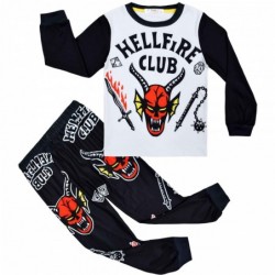 Size is 5T-6T(120cm) Stranger Things 4s Hellfire Club Long Sleeve Pajamas Crew Neck For kids 2 Pieces Costumes