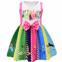 Size is 2T-3T(100cm) For Girls Costumes Disney Princess Bowknot Front Sleeveless summer dress Halloween Birthday suit