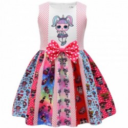 Size is 2T-3T(100cm) For Girls Costumes Lol Surprise Doll Bowknot Front Sleeveless summer dress Birthday suit