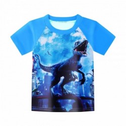 Size is 2T-3T(100cm) Cosplay Blue The World of Dinosaurs 2 Piece Swimsuits For Kids Boy With Cap
