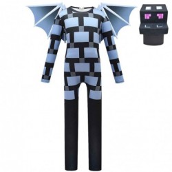 Size is 5T-6T(120cm) For Kids Halloween Cosplay Minecraft Jumpsuit With wings Costumes with mask