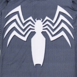 Size is 5T-6T(120cm) Kids Cosplay Marvel Venom Spider Halloween Costume for Boys Includes Jumpsuit Mask glove