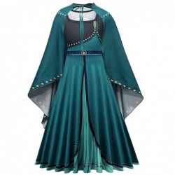 Size is 2T-3T(100cm) Cosplay Frozen Anna Princess Costumes Long Sleeve Dress Cloak Halloween For Girls