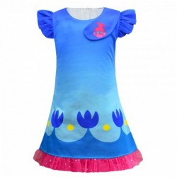 Size is 3T-4T(100cm) For Kids Girls Cosplay Trolls 2 Poppy Sleeveless Dress Summer Outfit 3T-9T