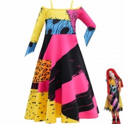 Size is 4T-5T(110cm) Cosplay Sally Costumes Long Sleeve Dress Halloween For Girls