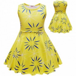 Size is 4T-5T(110cm) Cosplay Inside Out Joy Costumes Sleeveless summer yellow Dress Halloween For Girls