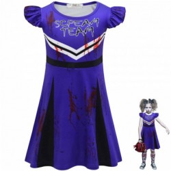 Size is 4T-5T(110cm) Zombie cheerleaders Scream Team Costumes Sleeveless Dress Halloween For Girls