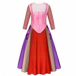 Size is 4T-5T(110cm) For Girls Cosplay Hocus Pocus 2 Sarah Jessica Parker Costumes Long Sleeve Dress Halloween