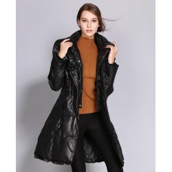 Size is S Black Winter Belted Long Puffer Jacket Coat Outwear For Women