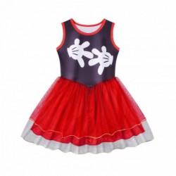 Size is 3T-4T(110cm) For kids Girls mickey Sleeveless Dress Summer Outfit Round Collar Tulle Mesh tu tu dress