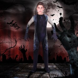 Size is 5T-6T(120cm) For Kids Jason Voorhees horrible bloody Costume Jumpsuit Halloween with Mask
