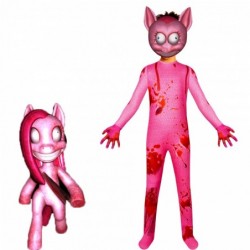 Size is 5T-6T(120cm) For Kids Cosplay Bloody pony pink Costume Jumpsuit Halloween with Mask