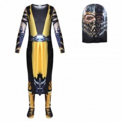 Size is 5T-6T(120cm) For Kids Mortal Kombat Legends Scorpions Revenge Costume Jumpsuit Halloween with Mask