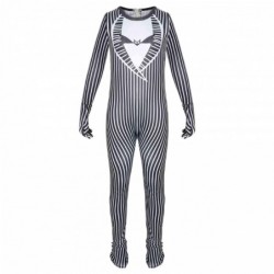 Size is 5T-6T(120cm) For Kids Jack Skellington Costume Jumpsuit Halloween with Mask The Nightmare Before Christmas