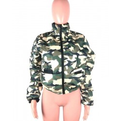 Size is S Camo Polo Hooded Puffer Jacket Short Cropped Bubble Coat For Women