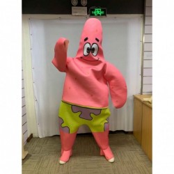 Size is M For Adult cosplay Patrick Star Funny Costume Jumpsuit Halloween Long Sleeve Zipper Back