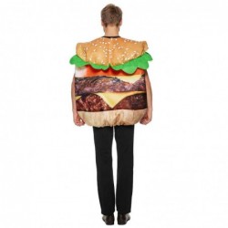 Size is M For Adult cosplay Beef burger Funny food Costume Jumpsuit Halloween