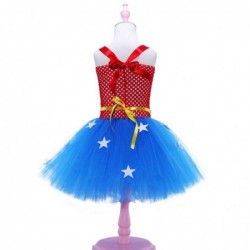 Size is 2T-3T(100cm) Cosplay Wonder woman Tutu Dress Costumes For Girls Halloween With Headband