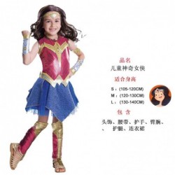 Size is S(95-110cm) For Girls Halloween Cosplay Wonder woman Dress Costumes With Headband