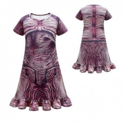 Size is 3T-4T(110cm) For Girls Stranger Things 4 demon print Short Sleeves summer Pajamas 1 Pieces