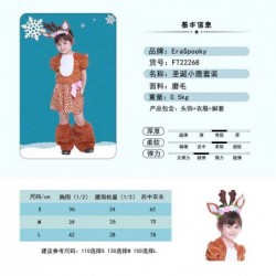 Size is S(3-5T) for kids girls cosplay deer animal Costumes Jumpsuit dress Halloween with hairband