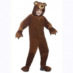 Size is S(3-4T) for kids cosplay Brown bear animal Plush Costumes Jumpsuit Halloween