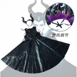 Size is S(3-5T) for girls cosplay witch Maleficent Costumes Jumpsuit with cloak hairband Halloween