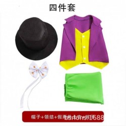 Size is S(3-5T) cosplay Charlie and the Chocolate Factory Costume with hat For kids Halloween