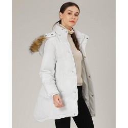 Size is S White Hooded Long Bubble Puffer Jacket Jacket For Women