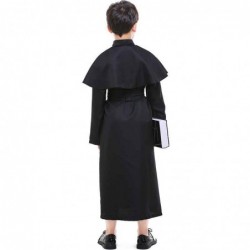 Size is S(3-5T) cosplay priest black costumes for kids boys Halloween