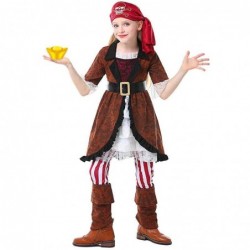 Size is S(3-5T) cosplay Catrina pirates dress costumes for cool girls Halloween with kerchief