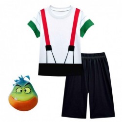 Size is 2T-3T(110cm) Kids Boys The Bad Guys Fish Short sleeve shorts costumes for boys Halloween