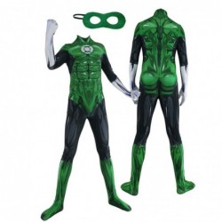 Size is 2T-3T(100cm) for man or kids boys Green Lantern costume Long Sleeve Bodysuit Halloween with mask
