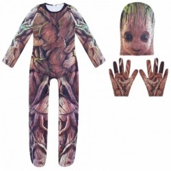 Size is 3T-4T(120cm) For Children Groot The Avengers 4 costumes jumpsuits Halloween with Mask gloves