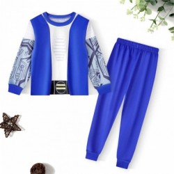 Size is 3T-4T(120cm) For kids Zombie 3 aliens blue Long-sleeved pants 2 Pieces Costumes Halloween pajamas